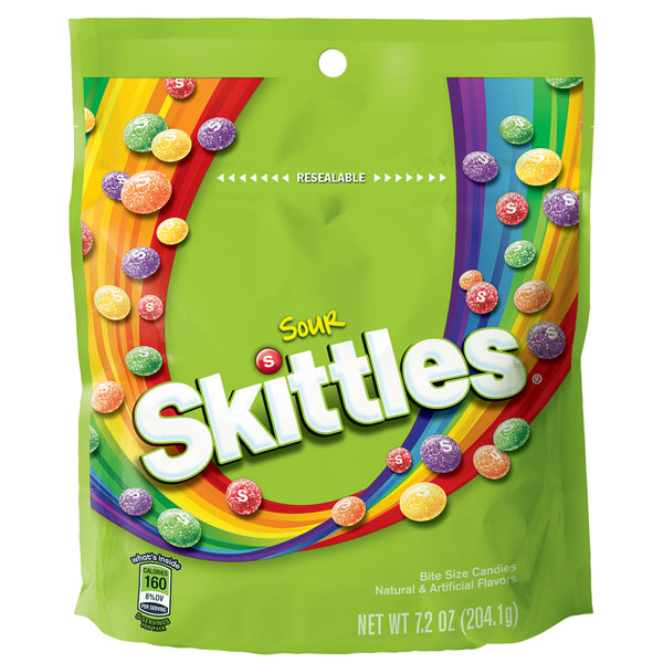 Skittles Sour Chewy Candy Grab N Go Bag, 7.2oz