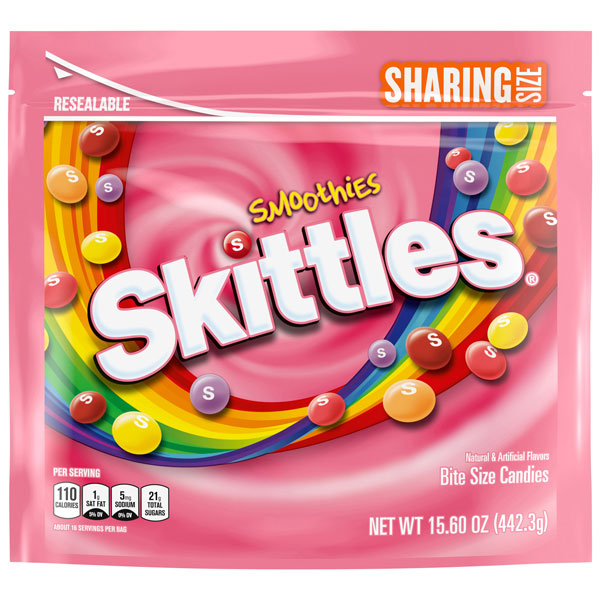 Skittles Smoothies Sharing Size Candy Bag: Nutrition & Ingredients |  GreenChoice