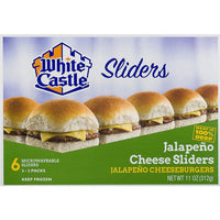 White Castle Jalapeno Cheese Sliders, Cheeseburgers, 6 Count