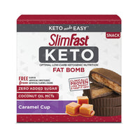 SlimFast Keto Fat Bomb Snacks, Caramel Cup, 14 Count