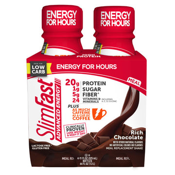 SlimFast High Protein, Rich Chocolate Ready to Drink Meal Replacement Shakes, 11 fl. oz., 4 Ct