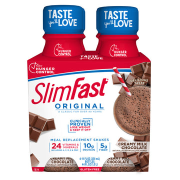 SlimFast Original Meal Replacement Shake, Creamy Milk Chocolate, 4 Count