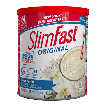 SlimFast Original Meal Replacement Shake Powder, French Vanilla, 12.83 Oz