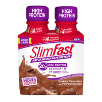 SlimFast Advanced Energy High Protein Ready to Drink Meal Replacement Shakes, Creamy Chocolate, 11 fl. oz., 4 Ct