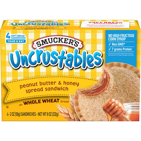 Smucker's Peanut Butter & Honey Spread Sandwich on Whole Wheat, 4 Ct