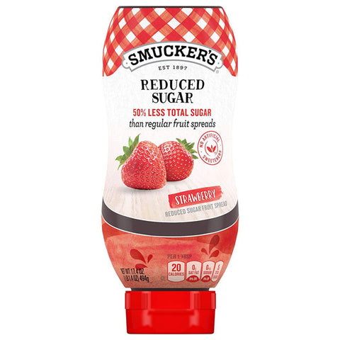 Smucker's Fruit Jelly Spread, Reduced Sugar Strawberry Jam, 17.4 oz