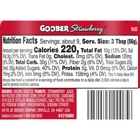 Smucker's Goober Peanut Butter and Strawberry Stripes, 18 oz