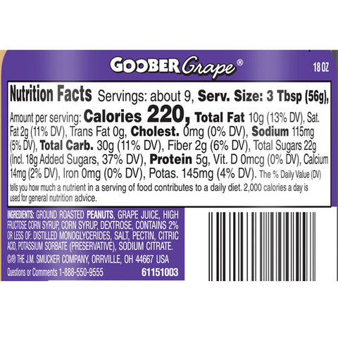 Smucker's Goober Peanut Butter and Grape Jelly Stripes, 18 oz