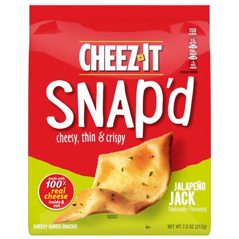 Cheez-It Snap'd Cheesy Baked Snacks, Jalapeno Jack, 7.5oz