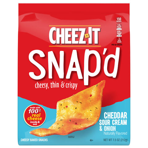 Cheez-It Snap'd Cheesy Baked Snacks, Cheddar Sour Cream and Onion, 7.5oz