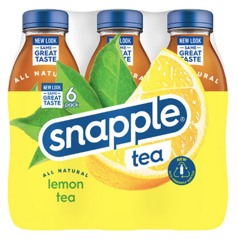 Snapple Lemon Tea, 16 fl oz recycled plastic bottle, 6 pack