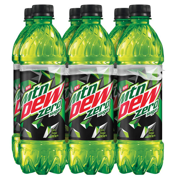 Mountain Dew Zero Sugar Soda Soft Drink, 16.9 fl oz, 6 Count