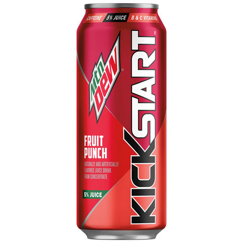 Mountain Dew Kickstart Fruit Punch Soda, 16 oz.