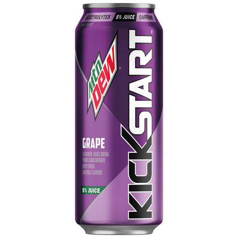 Mountain Dew Kickstart Grape Soda, 16 oz.