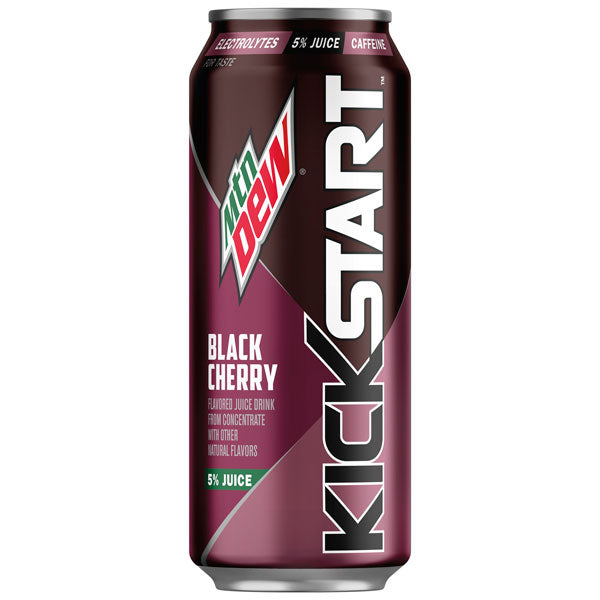 Mountain Dew Kickstart Black Cherry Soda, 16 oz.