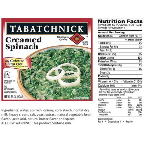 Tabatchnick Creamed Spinach Soup, 15 oz - Water Butlers