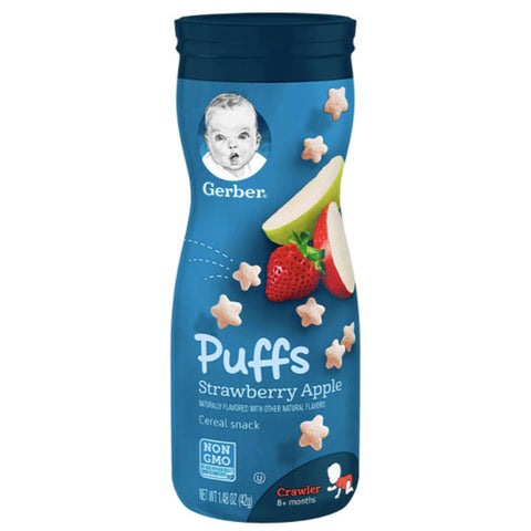 Gerber Puffs Strawberry Apple Cereal Baby Snacks, 1.48 oz