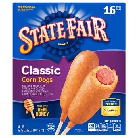 State Fair® Honey Sweetened Batter Classic Corn Dogs, 16 Count