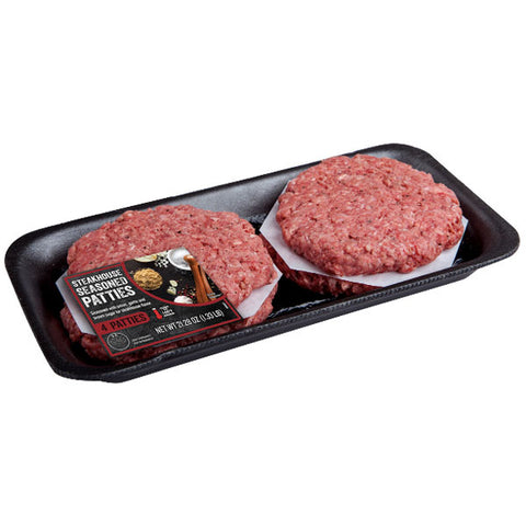 Steakhouse Seasoned Ground Beef Patties, 1.33 lb, 4 Count - Water Butlers