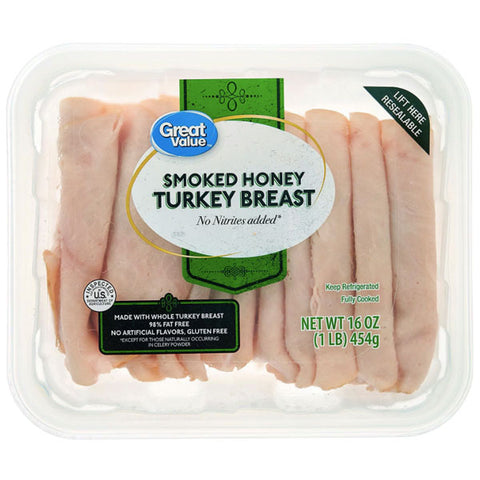 Great Value Smoked Honey Turkey Breast, 16 oz