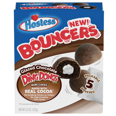 Hostess Bouncers Glazed Chocolate DING DONGS, 5 Count