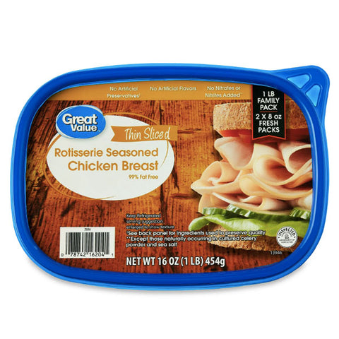 Great Value Seasoned Chicken Breast Lunchmeat, Family Size, 16 oz