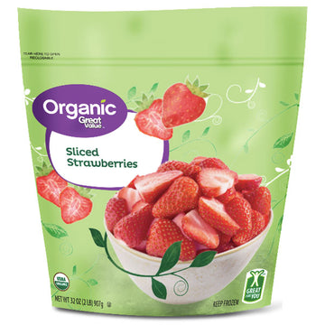 Great Value Organic Sliced Strawberries, 32 oz