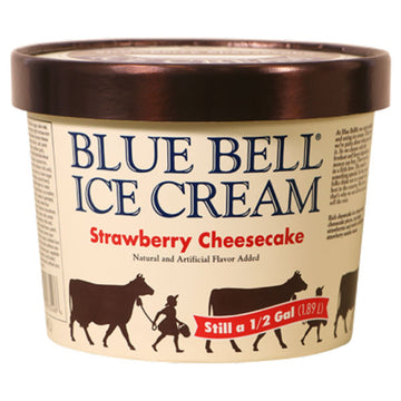 Blue Bell Strawberry Cheesecake Ice Cream, 0.5 gal