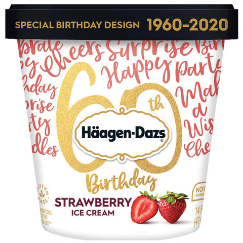 Haagen Dazs Ice Cream, Strawberry, 14 fl. oz. Cup