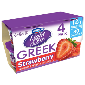 Dannon Light & Fit Greek Yogurt, Strawberry, 4Ct