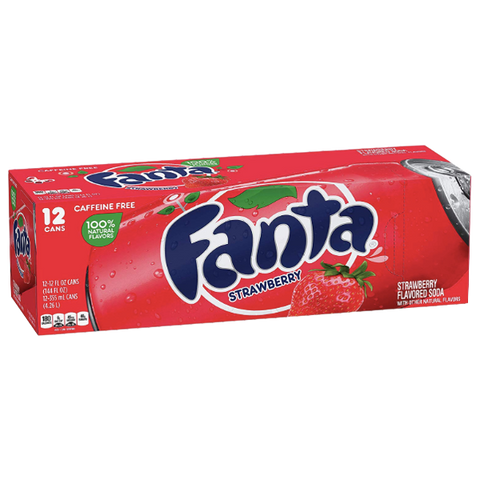 Fanta Cans Strawberry 12fl oz, 12 Ct - Water Butlers