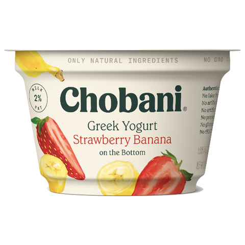 Chobani Greek Yogurt, Strawberry Banana, 5.3oz - Water Butlers