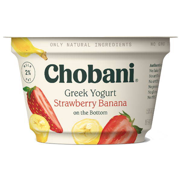 Chobani Greek Yogurt, Strawberry Banana, 5.3oz - Water Butlers