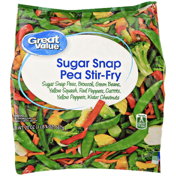 Great Value Sugar Snap Pea Stir-Fry Vegetables, 20 oz - Water Butlers