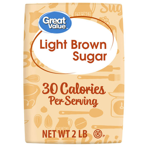 Great Value Light Brown Sugar, 2 Lb