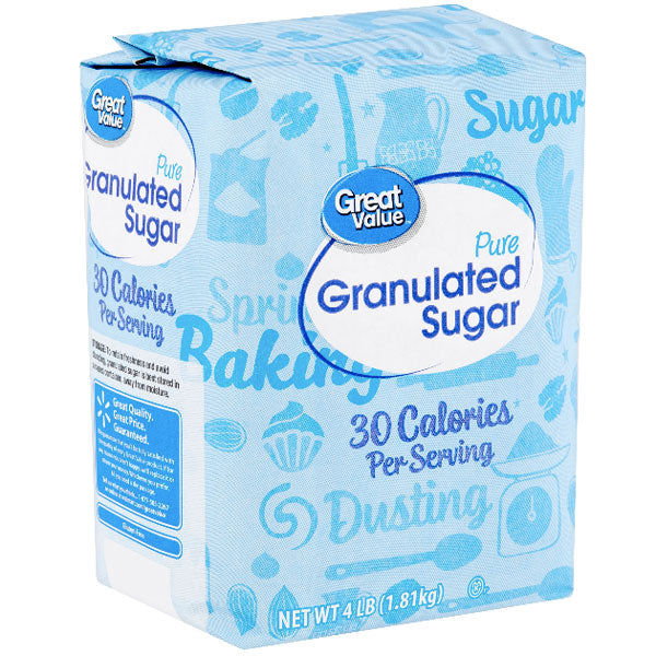 Great Value Pure Granulated Sugar, 4 lb - Water Butlers