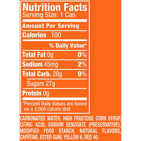 Sunkist Orange Soda, 7.5 fl oz mini cans, 10 pack