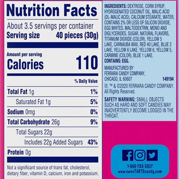 SweeTARTS Mini Chewy Candy, Mixed Fruit, 3.75 oz
