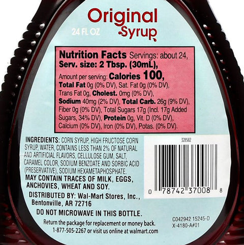 Great Value Original Syrup, 24 oz