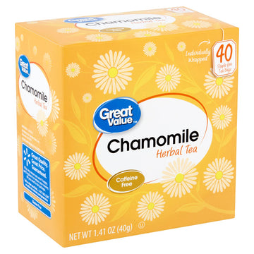 Great Value Chamomile Herbal Tea Bags, 40 Count