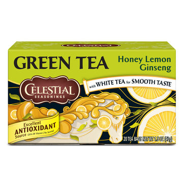 Celestial Seasonings, Honey Lemon Ginseng Green Tea, Tea Bags, 20 Ct