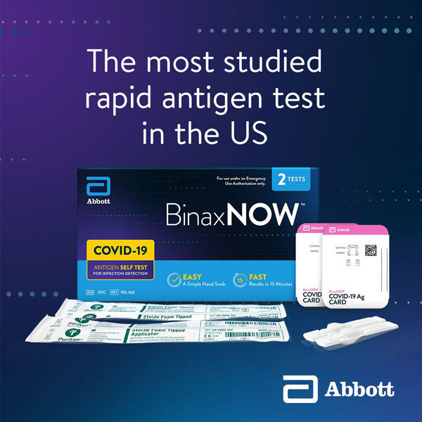 BinaxNOW COVID‐19 Antigen Self Test by Abbott, 2 Count