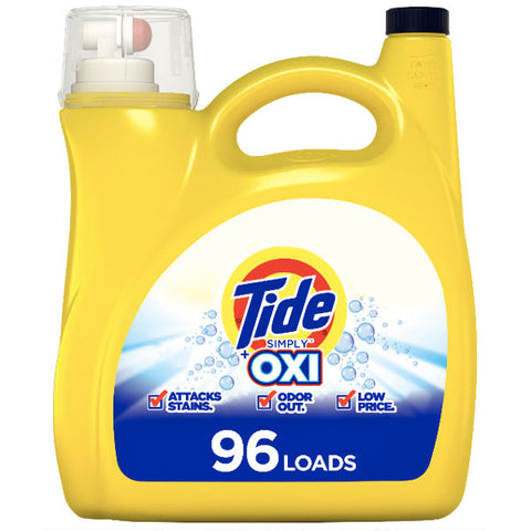 Tide Simply Plus Oxi, 96 Loads Liquid Laundry Detergent, 150 oz