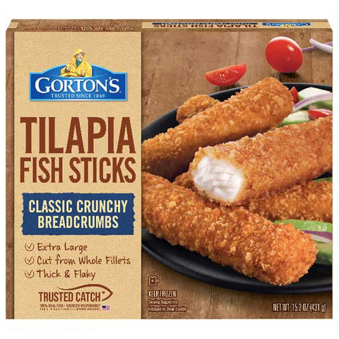 Gorton's Crunchy Breaded Tilapia Fish Sticks, 15.2 oz - Water Butlers