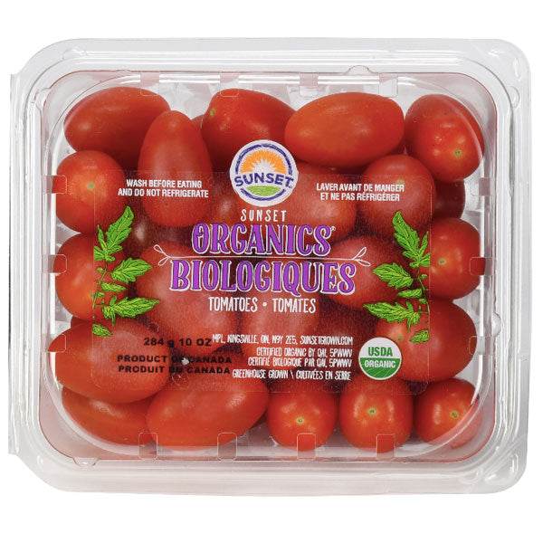 Sunset Organic Grape Tomatoes, 10 oz - Water Butlers