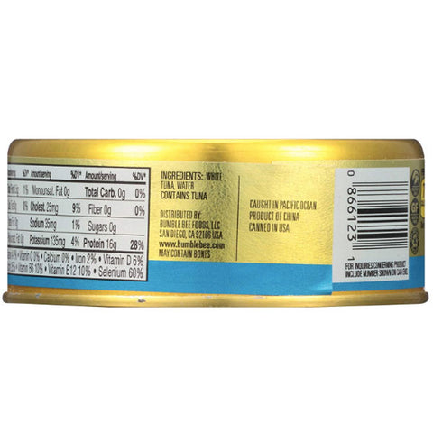 Bumble Bee Prime Fillet Solid White Albacore Tuna in Water, Low Sodium 5oz - Water Butlers