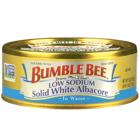 Bumble Bee Prime Fillet Solid White Albacore Tuna in Water, Low Sodium 5oz - Water Butlers