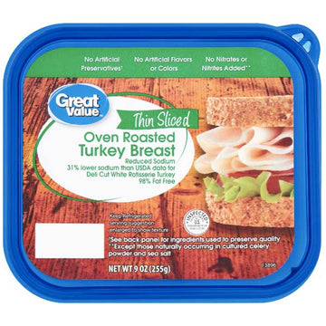 Great Value Thin Sliced Oven Roasted Turkey Breast, 9 oz