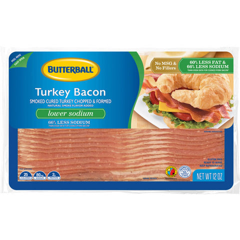 Butterball Lower Sodium Turkey Bacon 12 oz.