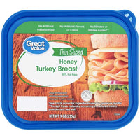 Great Value Thin Sliced Honey Turkey Breast, 9 oz - Water Butlers